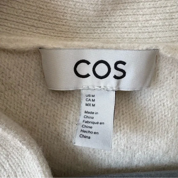 COS Women's Cardigan Sweater - Cream and Black Stripes - Picture 5 of 7
